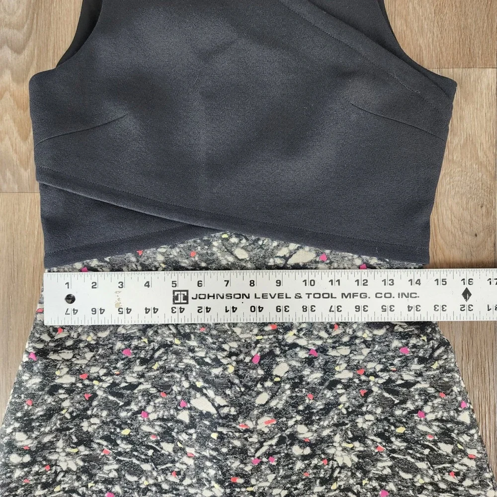 Proenza Schouler Black Wrap Bodice Multi Color Textured Skirt Mini Dress 4